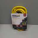 PrimoCord E00021 Apollo Wire & Cable, 25ft Heavy-Duty Outdoor Extension Cord 12/3 SJTW with 3-Prong Grounded Plug and Single Outlet - 15 Amps, 1875 Watts, 125 VAC (25ft, 12 Gauge, Yellow)