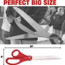 Red Ribbon Cutting Ceremony Kit 25" Giant Scissors for Special Events Large Scissors Ceremonial with Red Ribbon Grand Opening Shears for Inaugurations Theater Performances