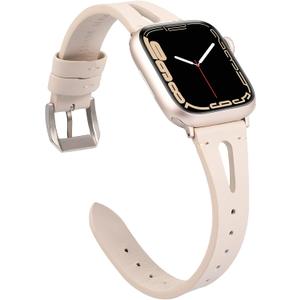 Wearlizer Starlight Leather Compatible with Apple Watch Bands 38/40/41/42mm for iWatch SE Women's Men's Special Straps Triangle Hole Sport Replacement for iWatch Series 11 10 9 8 7 6 5 4 3 SE/Ultra 3