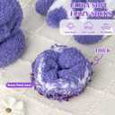 5 x Ithmahco Mothers Day Fuzzy Slipper Socks Gifts for Women Mom, 5 Pairs Fluffy Socks & Gift Card for Sisters Friends Her (Purple)