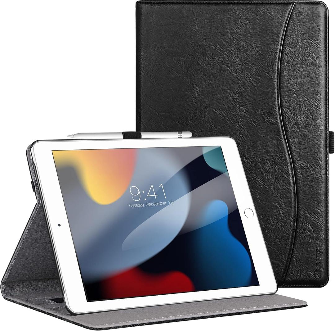 ZtotopCases for New iPad 9th/8th/7th Generation Case, Premium PU Leather Folding Stand Cover for iPad 10.2" 2021/2020/2019, Black