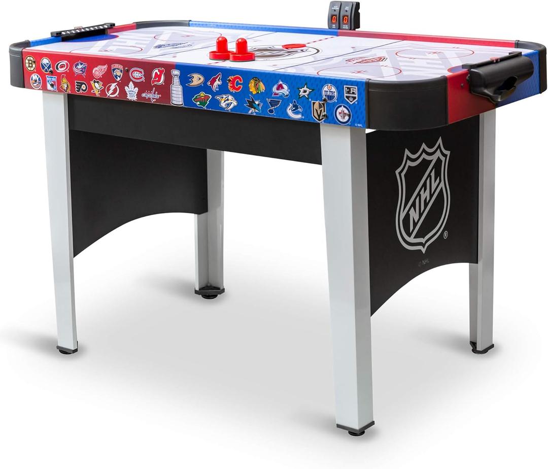 48" Mid-Size NHL Rush Indoor Hover Hockey Game Table; Easy Setup, Air-Powered Play with LED Scoring, Multicolored 48" Mid-Size NHL Rush Indoor Hover Hockey Game Table; Easy Setup, Air-Powered Play with LED Scoring, Multicolored