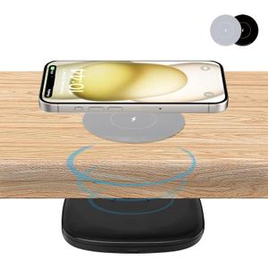 2-inch (50mm) NiiTTER Invisible Wireless Charger, Under Desk Wireless Charger, Hidden Charging Station for iPhone 17/16/15/14/13/12/Wireless Phones(Adapter Included)