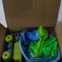 Beach Toys, Dinosaur Sand Toys with Dump Truck and Collapsible Beach Bucket, Shovel and Rake, Mesh Bag, Animal Dinosaur Sand Molds, Sand Castle Toys, Sandbox Toys for Toddlers Kids Boys