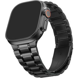 HITZEE Metal Bands Compatible with Apple Watch Band 49/46/45/44/42mm, Stainless Steel Replacement Men/Women Band Strap Compatible for iWatch Ultra 3/2/1 SE3-1 Series 11 10 9 8 7 6 5 4-1, Black