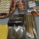 Giraffe Print Birthday Party Supplies - Jungle Giraffe Animal Texture Print Party Decorations Tableware, Plate, Cup, Napkin, Cutlery, Tablecloth | Serves 24