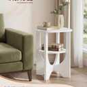 VASAGLE Side Table, 2 Tier Small Accent End Table, Nightstand, 15.7"D x 15.7"W x 22.4"H