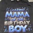Mama of the Birthday Boy Matching Family Mommy TShirt, L, Black