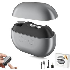 Electric Nail Clipper, Safe Electric Nail Clippers for Seniors, Adults, Kids, Babies, Upgraded 3-in-1 Nail File, Toenail Trimmer, Nail Cutter with Dust Storage & LED Light, Gifts for Mom Dad (Gray)