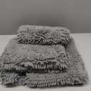 OLANLY Bathroom Rugs Sets 3 Piece, Soft Absorbent Chenille Bath Mats and U-Shaped Contour Toilet Rug, Quick Dry, Home Decor Accessories, Bath Mat Set for Bathroom (30"x20"+24"x16"+24"x20", Grey)