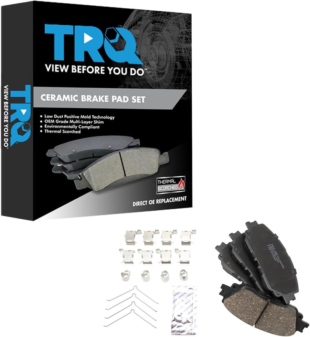 TRQ Brake Pads Ceramic Compatible with 2021-2022 Lexus ES250 2019-2022 ES300h ES350 UX200 2019-2023 UX250h Toyota Avalon 2020-2022 C-HR 2018-2023 Camry 2022 Corolla Cross RAV4 Venza
