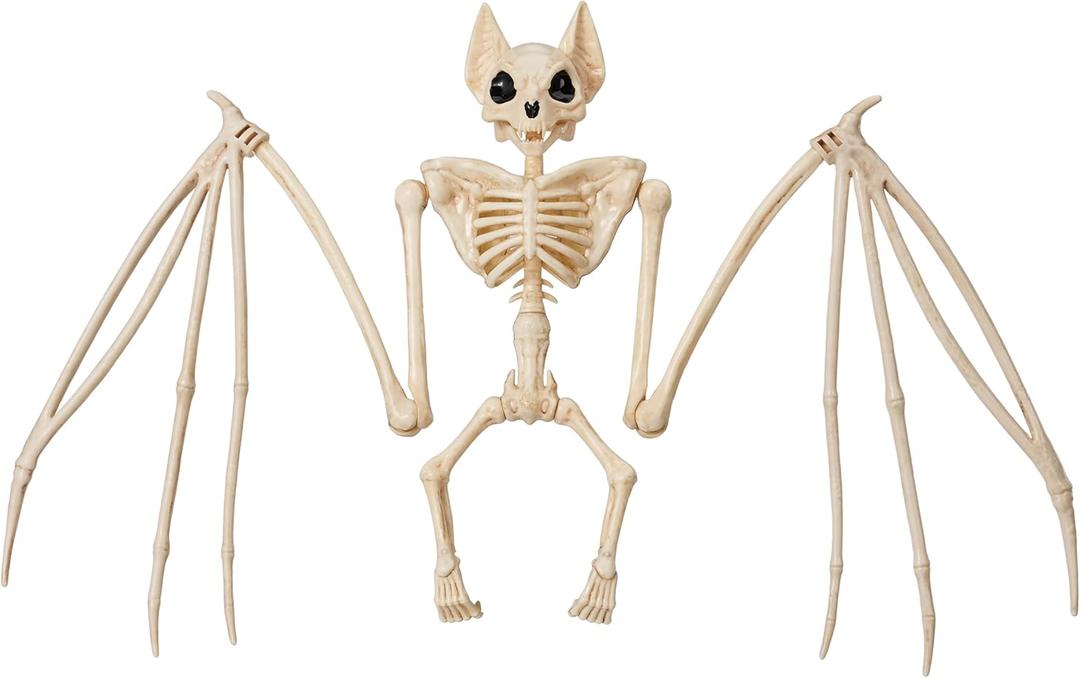 JOYIN Bat Skeleton Halloween Decoration 11 Inch Animal Skeleton Plastic Bones for Yard Garden Graveyard Haunted House Cemetery Outdoor Indoor Tabletop Decorations Halloween Party Favors Decor