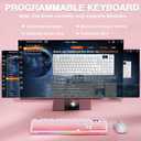 AULA S98 Pro Wireless Mechanical Keyboard with Screen & Knob,2.4GHz/USB-C/BT5.0 Hot Swappable Pink Creamy Keyboard,Pre-lubed Linear Switches,Side Printed PBT Keycaps,RGB Backlit Gaming Keyboards