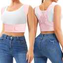 URSEXYLY Posture Corrector for Women and Men Adjustable Upper Back Brace Breathable Spine Support-Neck, Shoulder, Clavicle, Back Relief (M/L, Pink)