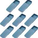 uxcell 8Pcs Slide Top Tin Containers, Mini Metal Empty Tins Box with Sliding Lids, 2.4"x1.3"x0.4" Rectangular Storage Organizers for Lip Balm, Solid Perfume, Small Items, Dark Blue