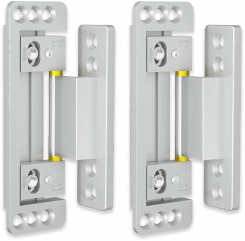 Hidden Door Hinges 2pack Ultra-Thin Concealed Hinge for Secret Door Invisible Hinge Adjustable Silent and Smooth Hidden Hinges for Doors