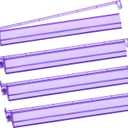 Mahjong Racks with Pushers 4PCS Set Majiang Tile Holder Acrylic Mahjong Racks Accessories and Gifts (Deep Purple)