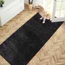 PURRUGS Dirt Trapper Door Mat 31.5" x 70", Non-Slip Machine Washable Entry Rug, Shoe Scraper, Dog Doormat, Super Absorbent Welcome Mat for Front & Back Door, Muddy Shoes & Paws, Charcoal