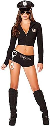 FORNY Women Police Costume Cosplay Dirty Cop Uniform Halloween Officer Outfits, S
