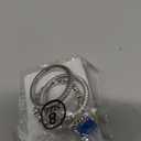 RKKOJJO 925 Sterling Silver Ring 3 Piece Set Engagement Ring Cubic Zirconia Ring Gemstone Rings Blue Diamond Ring Statement Ring Eternity Band Wedding Rings for Women Size 8 (US Code 8)