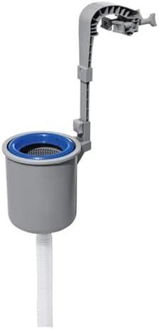 Flowclear Pool Wall Mounted Automatic Pool Surface Skimmer for Above Ground Pools with 530 Gallon and Above Filter Pumps, White/Blue