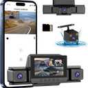 4 Channel Dash Cam 360 View for All-Round Protection, 4-Way Front Rear Inside Recording, Built-in 5G WiFi & GPS, APP Control, 8 IR Night Vision, 24H Parking Monitor, G-Sensor, Free TF Card