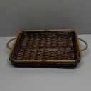 LemonRoad Wicker Casserole Basket 3-Quart Woven Basket Carrier Decorative Container Serving Trays for Aluminum Foil Pan Bakeware Casserole Dish Baking Tins - Heat-Resistant Handle for Safe Transport