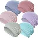 JarseHera 6PCS Cotton Slouchy Beanie Soft Sleep Caps Chemo Headwear Skull Cap Hats