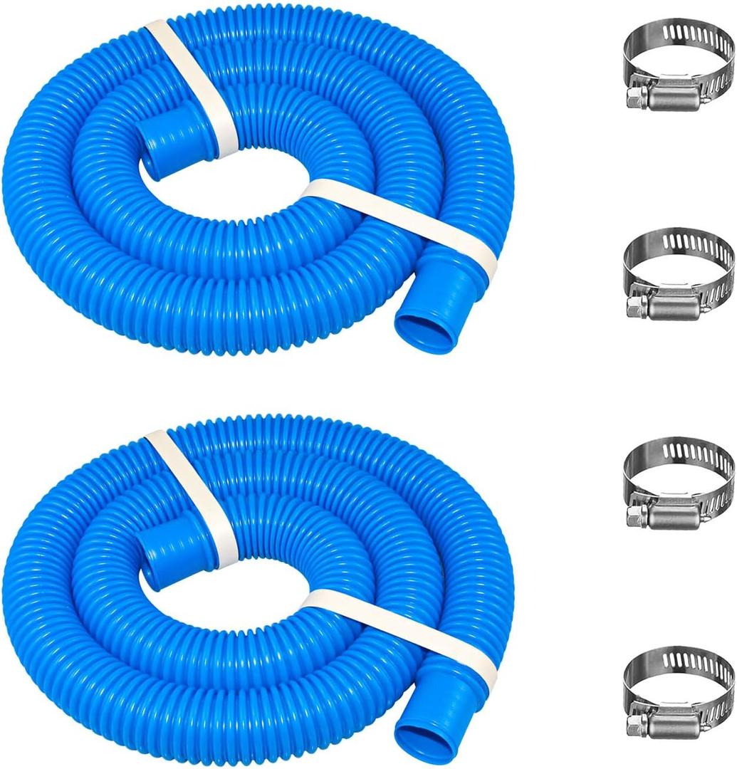 Pool Filter Pump Hose for Intex Pool Accessories - 1.25"Diameter Replacement Pool Hoses for Above Ground Pools Parts Compatible with Coleman  Bestway,59"Long With 8 Clamps (3, Blue)
