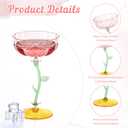 12 Pcs Pink Plastic Ribbed Coupe Glasses Detachable 7oz Flower Cocktail Glasses Modern Wavy Plastic Cocktail Coupes Disposable Martini Glasses Mimosa Glassware champagne goblets (12, PInk)