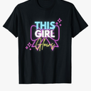 This Girl Glows for Kids Tie Dye Bright Colors 80's and 90's T-Shirt, Size small