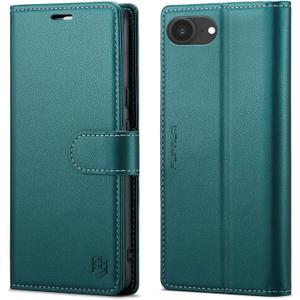 Wallet Case for iPhone 16e, RFID Blocking Credit Card Holder, PU Leather Folio Flip Kickstand Protective Shockproof Cover for Apple 16e (Green)