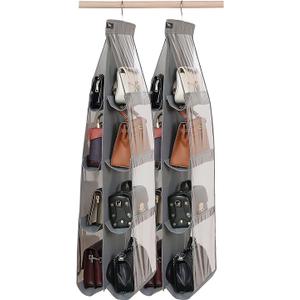 Purse Organizer - 2 Pack, Purse Hanger Heavy DutyPurse Organizer for ClosetThicken Metal Hooks,Hand Bag Storage OrganizerPurse Organizer, Grey