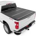 Rough Country Hard Low Profile Tri-Fold Tonneau Cover for Chevy Silverado & GMC Sierra 1500 (20192026)  Flush Mount Aluminum Bed Cover, Fits 5'10 Short Bed
