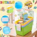 Dandat 16 Pack Large Book Bins with Dividers in Bulk for Classroom Library
