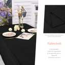 YMHPRIDE 10 Pack Black Tablecloths for 6 Foot Rectangle Tables 60 x 102 Inch - 6ft Rectangular Bulk Polyester Fabric Washable Cloth Cover for Wedding Party Banquet Buffet Restaurant