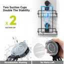 Shower Caddy Suction Cup, 2 Pack Suction Shower Shelf, NO-Drilling Bathroom Holder, Rustproof Bathroom Organizer for 90 Wall Corner, Black