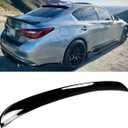 Roof Window Spoiler Compatible with Infiniti Q50 2014-2024, Gloss Black Rear Top Wing Fits for All Models Sedan 4-Door