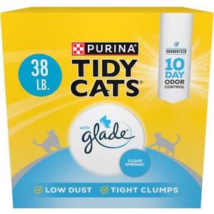 Purina Tidy Cats Clumping Multi Cat Litter, Glade Clear Springs - 38 lb. Box (38 Pound (Pack of 1))