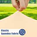 Moosfor Spandex 5 Foot Rectangle Table Cloth, Elastic Fitted Tablecloths for Picnic, Stretch Washable Patio Table Cover for Outdoor, Camping, Banquet and Parties (Ivory, 30"x60")