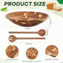 Geiserailie Extra Large 18 Inch Acacia Wood Salad Bowl Set Wooden Serving with Serving Utensils Oversized All Purpose Bowl for Fruits Salad Kitchen for Housewarming Wedding Table Display Gift