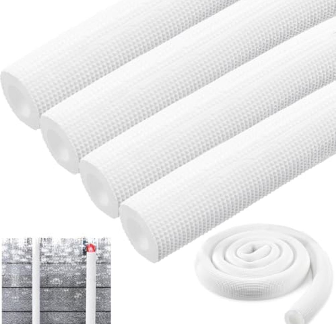 Pangda 4 Pcs 6 ft Pipe Insulation Foam Tube Heat Preservation Insulated Foam Anti Slip Tubing Cover Wrap for Water and Air Conditioning Copper Winter(0.98 x 0.59 x 70.80Inch, White)