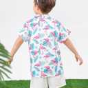 2-10T Boys Novelty Hawaiian Short Sleeve Button Down Dress Shirt (A0-flamingo 01)
