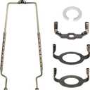 8 9 10 11 12 inch Lamp Shade Harp Holder, ALUCSET Adjustable Lamp Harp Kit, Fit Both Standard Lamp Rod and E14 E26 E27 Light Base UNO Fitter Adapter Converter Finial Set, Lampshade Bracket (Bronze)
