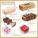 Charniol Set of 6 Puzzle Box Wooden Secret with Compartment 3D Brainteaser Lock Wood Brain Teaser Difficult Gifts Game for Adults and Teens, Styles