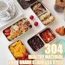 2 x Grab and Go Snack Containers Reusable, Stainless Steel Double Compartment Snack Containers, Leakproof & Airtight Food Storage Container s, Ideal for Lunch, Snac ks Dips, Condiments