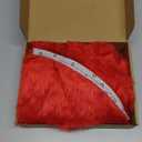 MACTING Faux Fur Christmas Tree Skirt 28 Inch Red Plush Skirt Fluffy Soft Double Layer Small Tree Mat Base Cover for Merry Christmas Party Holiday Home Indoor Halloween Xmas Tree Decorations