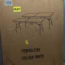 Set of 2 Folding Table 6 FT Lightweight Camping Table Portable Plastic Rectangular Outdoor Dining Table Steel Legs Fold-in-Half with Carrying Handle for Indoor,Picnic,Party,Wedding,Events(White)