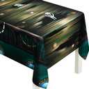 Cheerland Pirate Party Tablecloth Skull Treasure Tableware Skeleton Caribbean Pirates Ship Dock Backdrop for Halloween Decorations Home Decor Costume Birthday Party Supplies 9x5 Ft