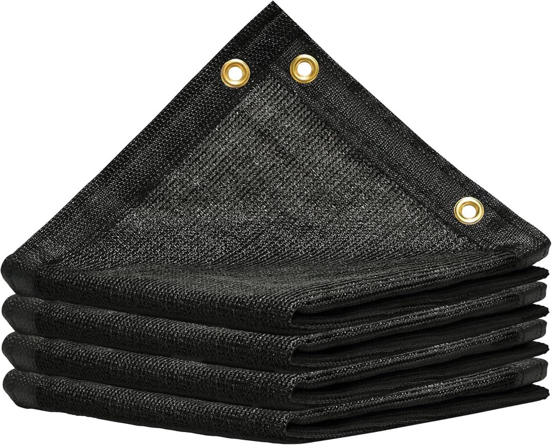 Amgo 6' x 3' Black Shade Cloth with Grommets - 90% Sunblock, Durable Mesh Fabric Tarp for Dog Kennel Cover, Greenhouse, Fence Privacy Screen, Chicken Coop & Pet Playpen (We Make Custom Size)